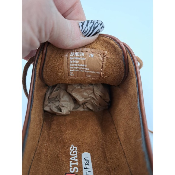 Boys Dear Stags Zander Memory Foam insole Brown Vegan leather  7M - Picture 8 of 8